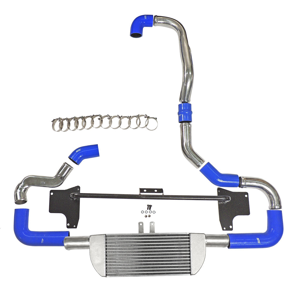 VW GOLF 1.8 20V TRANSVERSAL FRONT MOUNT INTERCOOLER KIT FOR TMA06 - BLUE HOSES SPA TURBO USA