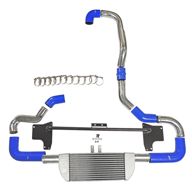 VW GOLF 1.8 20V TRANSVERSAL FRONT MOUNT INTERCOOLER KIT FOR TMA06 - BLUE HOSES SPA TURBO USA