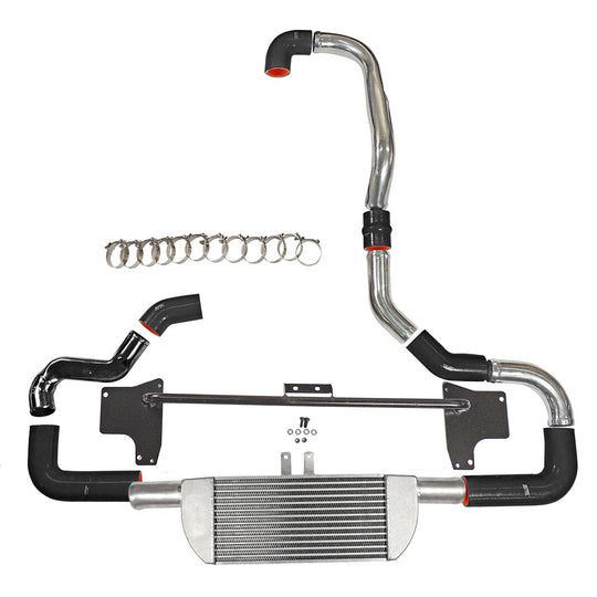 VW GOLF 1.8 20V TRANSVERSAL FRONT MOUNT INTERCOOLER KIT FOR TMA06 - BLACK HOSES SPA TURBO USA