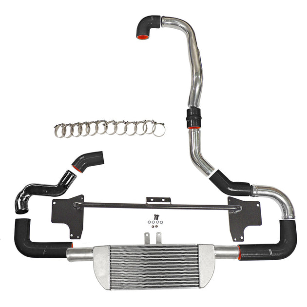 VW GOLF 1.8 20V TRANSVERSAL FRONT MOUNT INTERCOOLER KIT FOR TMA06 - BLACK HOSES SPA TURBO USA