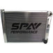 Lightweight Late Model Radiator - Double Pass - 26.8" x 19.6" + Power Steering Tank Firewall Mount (Right Inlet) - Black Cap SPA TURBO USA