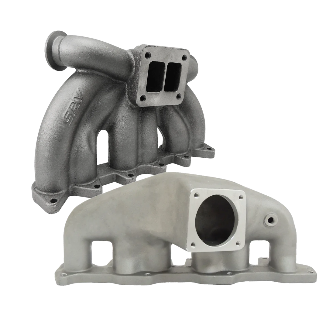VW VR6 12V OBDI Short Runner Induction Intake Manifold + VW VR6 12V TWIN SCROLL T4 TOP MOUNT TURBO MANIFOLD - DUAL V-BAND WASTEGATES SPA TURBO USA