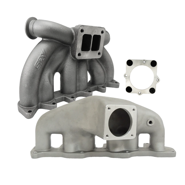 VW VR6 12V OBDI Short Runner Induction Intake Manifold + VW VR6 12V TWIN SCROLL T4 TOP MOUNT TURBO MANIFOLD - DUAL V-BAND WASTEGATES + OBD2 FLANGE SPA TURBO USA