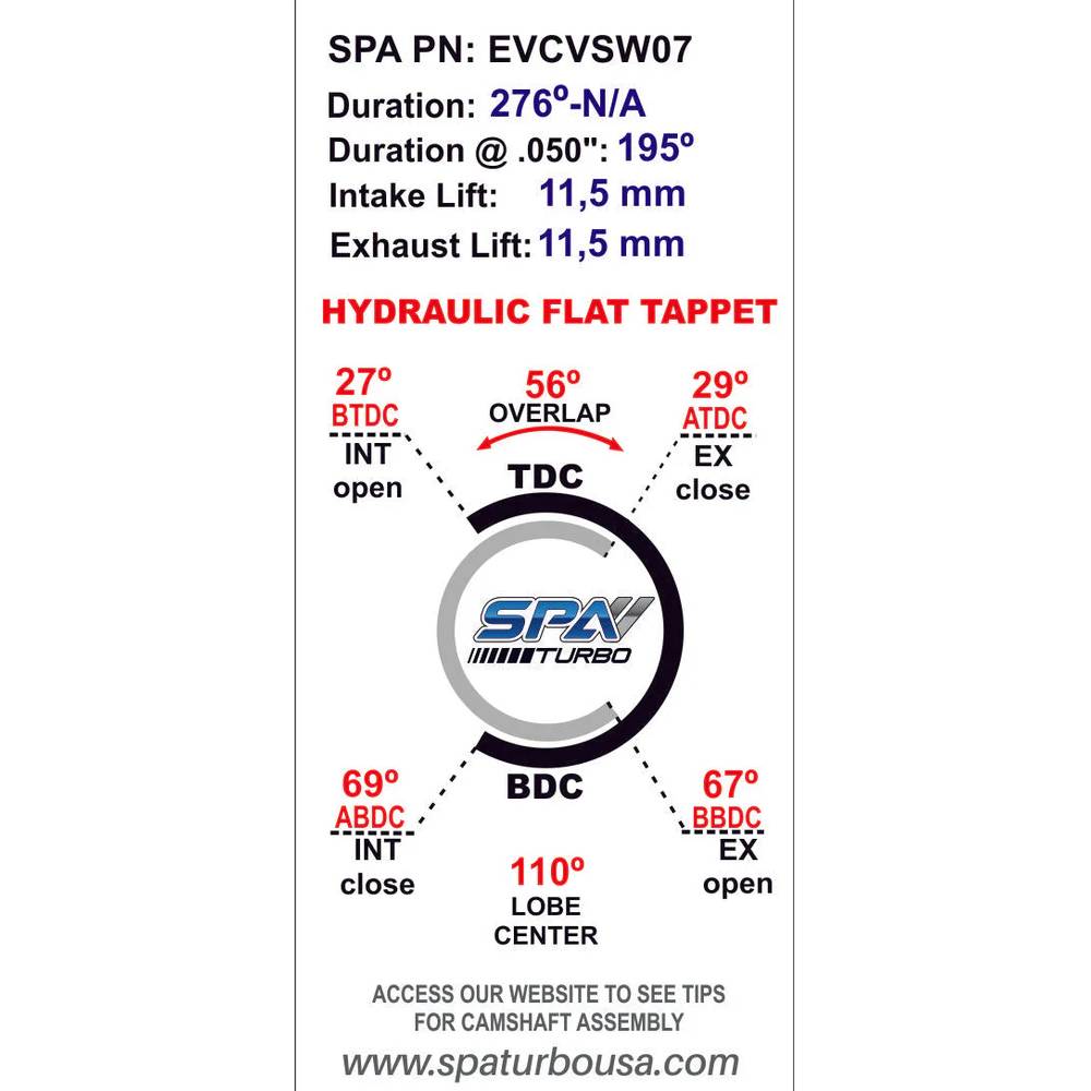 VW 8V 276 N/A application hydraulic tappets performance camshaft + High Compression Head Gasket - 0.5mm + 118mm head stud set SPA TURBO USA