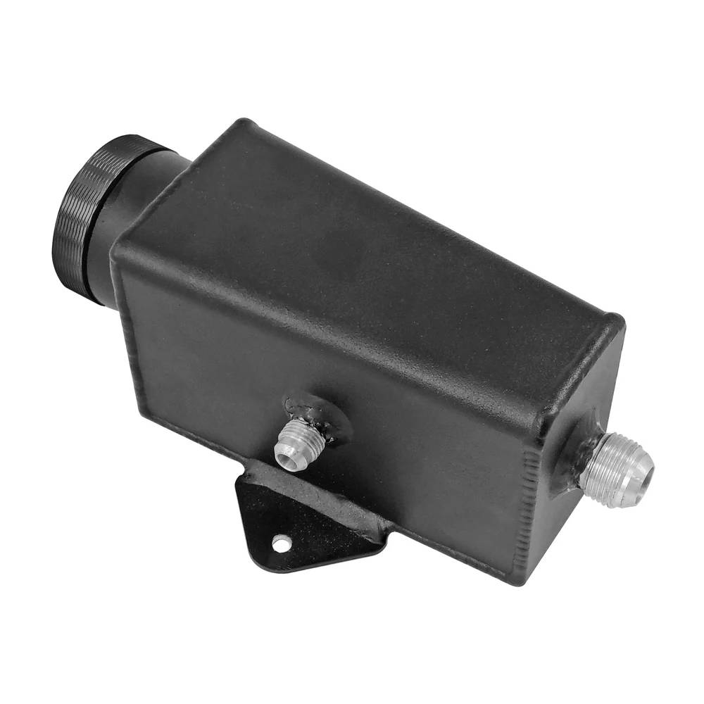 Lightweight Late Model Radiator - Double Pass - 26.8" x 19.6" + Power Steering Tank Firewall Mount (Right Inlet) - Black Cap SPA TURBO USA
