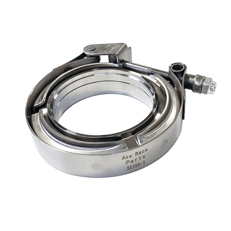 2.500" V-Band Assembly "Male/Female" - 304 Stainless - Quick-Release Clamp - 20mm Combined Flange Thickness Ace Race Parts