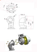 Cast iron turbocharger downpipe 90° 2 1/2" T3 4 bolts SPA TURBO USA