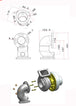 Cast iron turbocharger downpipe 90° 2 1/2" T3 4 bolts SPA TURBO USA