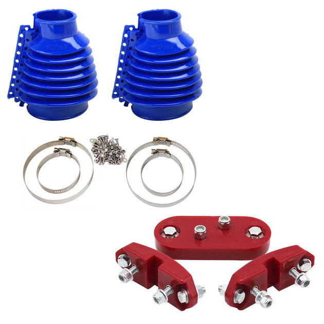 Rear Swing Axle Boots Pair - Blue + Urethane Transmission Mount Kit for VW BUG/Beetle/Buggy/Baja SPA TURBO USA