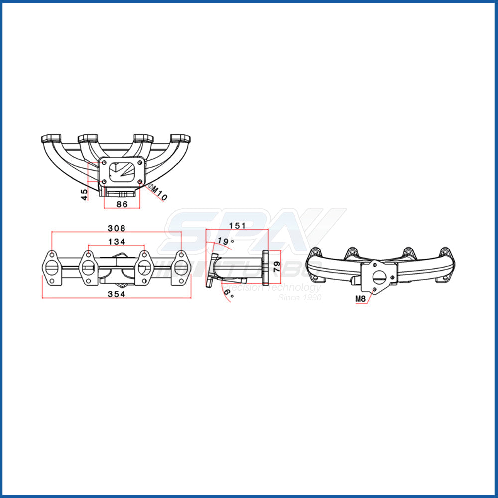 VW MKIV 2.0 T3 turbo manifold SPA TURBO USA