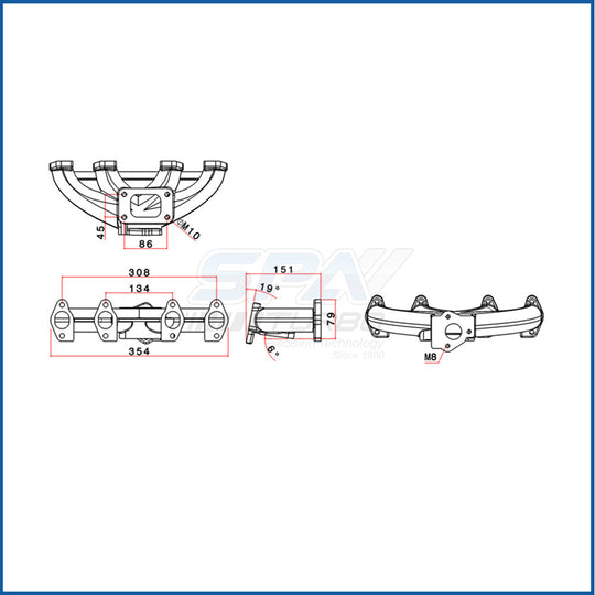 VW MKIV 2.0 T3 turbo manifold SPA TURBO USA