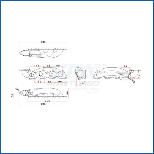 VW Polo 6N2 / 1.4L / 1.6L / 8V AUD AKK T25 turbo manifold w/ external WG SPA TURBO USA