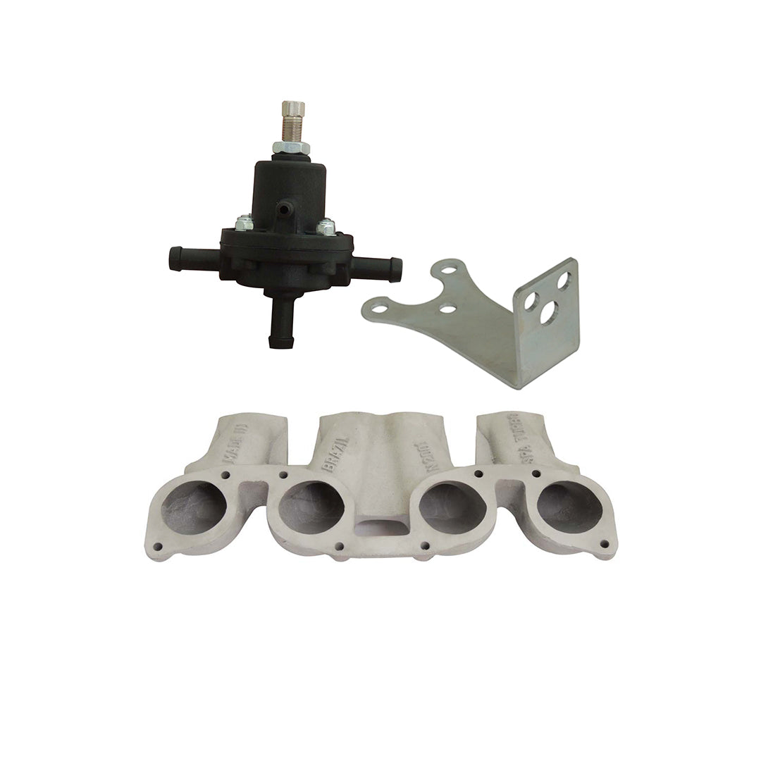 VW MKI MKII GTI 1.8L 2.0L 8v SOHC dual downdraft intake manifold + 0-30 PSI Fuel pressure regulator + Bracket SPA TURBO USA