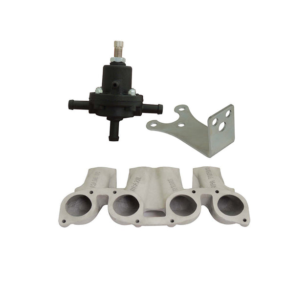 VW MKI MKII GTI 1.8L 2.0L 8v SOHC dual downdraft intake manifold + 0-30 PSI Fuel pressure regulator + Bracket SPA TURBO USA
