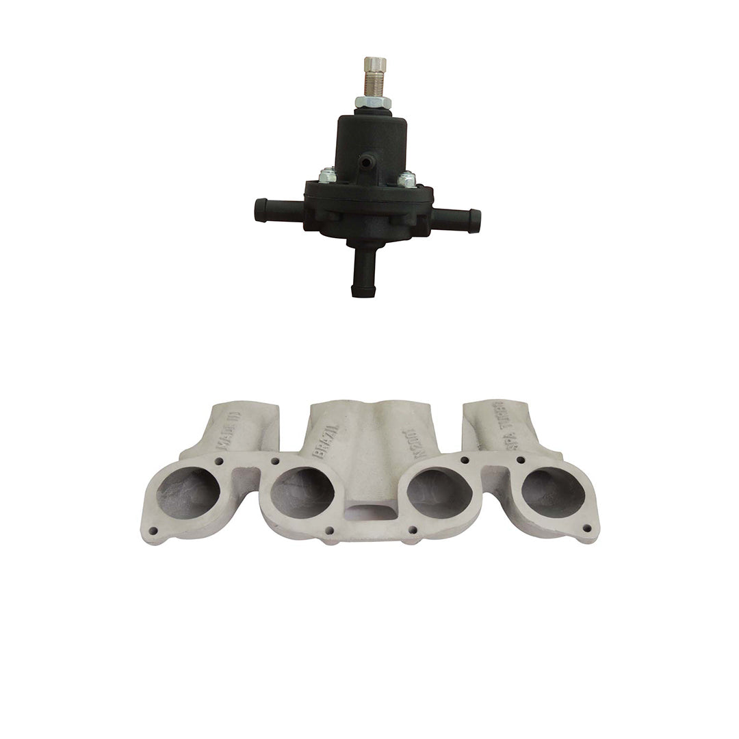 VW MKI MKII GTI 1.8L 2.0L 8v SOHC dual downdraft intake manifold + 0-30 PSI Fuel pressure regulator + Bracket SPA TURBO USA