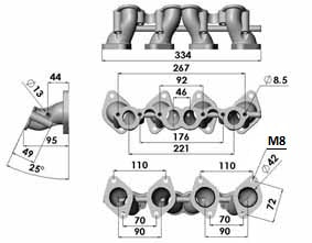 VW MKI MKII GTI 1.8L 2.0L 8v SOHC dual sidedraft intake manifold SPA TURBO USA