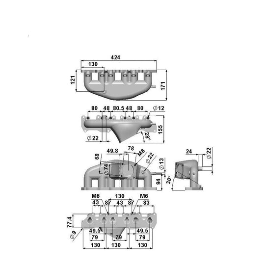 VW VR6 12V Short Runner Induction Intake Manifold + OBD2 Flange - PRE SALE SPA TURBO USA