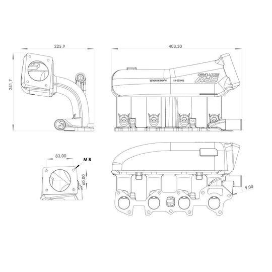 INTAKE MANIFOLD CHEVY CHEVETTE / PONTIAC T1000 / ACADIAN 1.4 / 1.6L TOWARD FRONT THROTTLE SPA TURBO USA