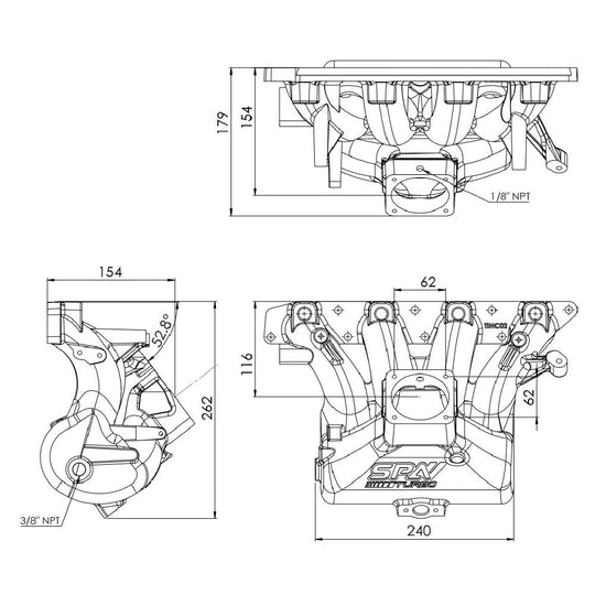 HIGH FLOW INTAKE MANIFOLD OPEL / VAUXHALL / CHEVY EURO ASTRA ZAFIRA VXR GSi VX220 Z20LEH Z20LET Z20LER - BLACK SPA TURBO USA