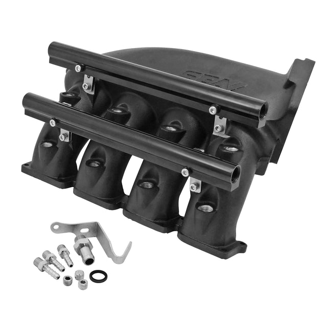 Cast Aluminum Intake Manifold for transverse VW/AUDI 1.8T with 8 injectors Fuel Rail Kit (right side without throttle bolt holes) - Black SPA TURBO USA