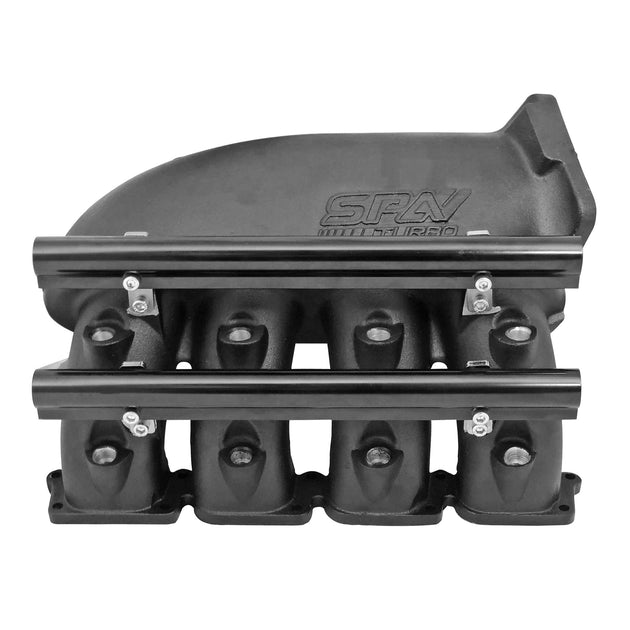 Cast Aluminum Intake Manifold for transverse VW/AUDI 1.8T with 8 injectors Fuel Rail Kit (right side without throttle bolt holes) - Black SPA TURBO USA
