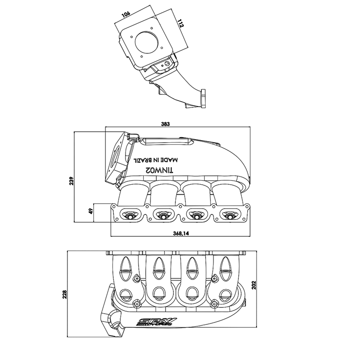Intake Manifold for transverse VW/AUDI 1.8T - 4 injectors Fuel Rail Kit (right side without throttle bolt holes) SPA TURBO USA