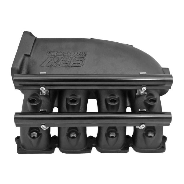 Cast Aluminum Intake Manifold for transverse VW/AUDI 1.8T with 8 injectors Fuel Rail Kit (left side OEM throttle) -  Black SPA TURBO USA