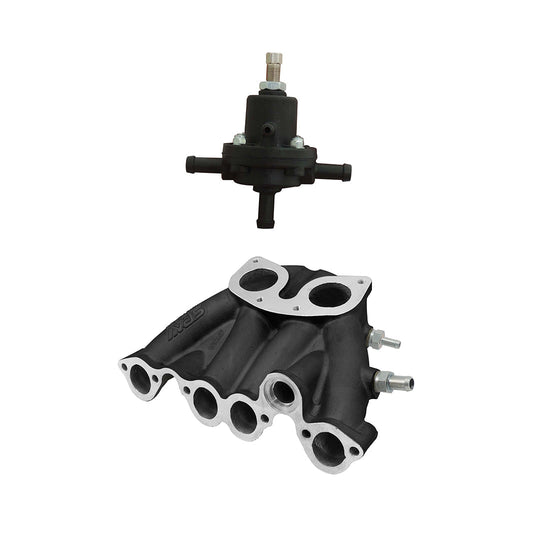 VW MKI MKII GTI 1.8L 2.0L 8V SOHC SINGLE DOWNDRAFT INTAKE MANIFOLD - BLACK + 0-30 PSI Fuel pressure regulator + Bracket SPA TURBO USA