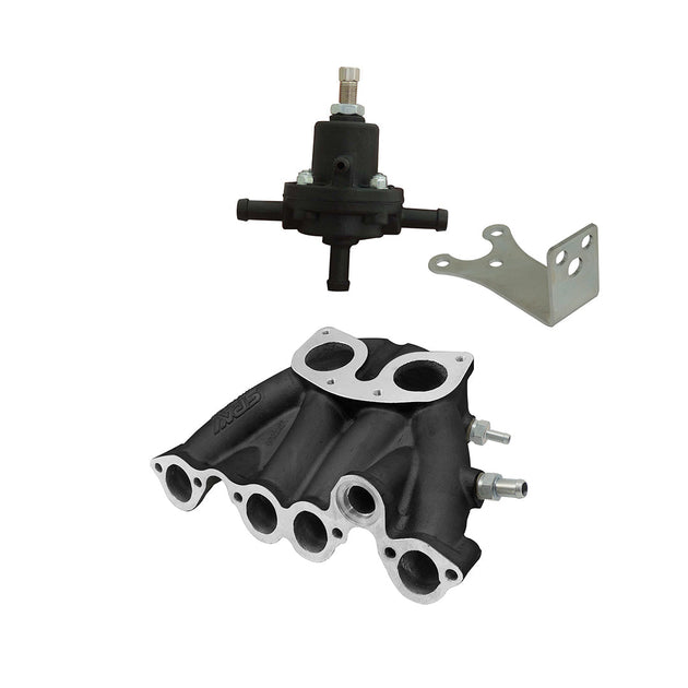 VW MKI MKII GTI 1.8L 2.0L 8V SOHC SINGLE DOWNDRAFT INTAKE MANIFOLD - BLACK + 0-30 PSI Fuel pressure regulator + Bracket SPA TURBO USA