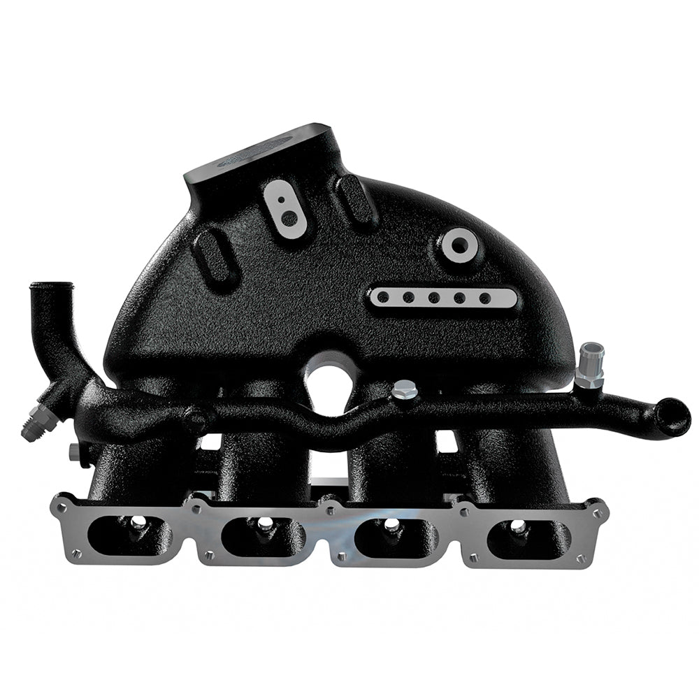 Cast Aluminum Intake Manifold for longitudinal VW/AUDI 1.8T with 4 injectors Fuel Rail Kit (OEM throttle) Black SPA TURBO USA