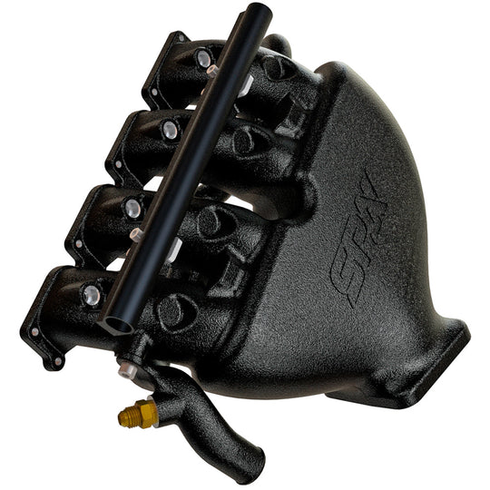 Cast Aluminum Intake Manifold for longitudinal VW/AUDI 1.8T with 4 injectors Fuel Rail Kit (OEM throttle) Black SPA TURBO USA