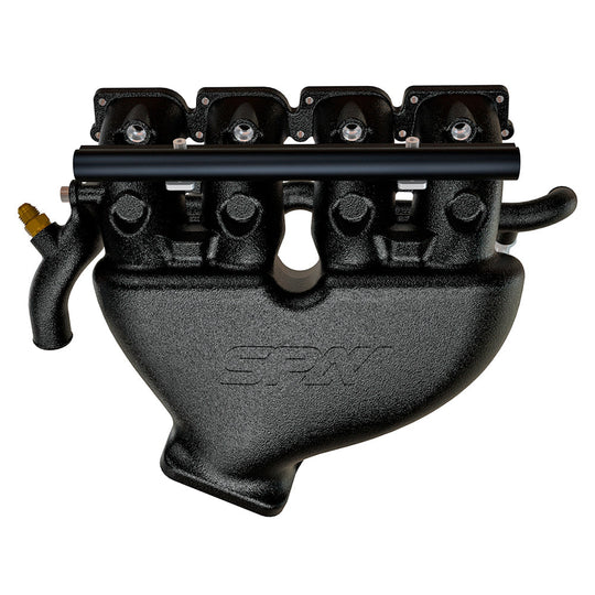 Cast Aluminum Intake Manifold for longitudinal VW/AUDI 1.8T with 4 injectors Fuel Rail Kit (OEM throttle) Black SPA TURBO USA