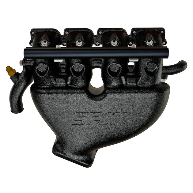 Cast Aluminum Intake Manifold for longitudinal VW/AUDI 1.8T with 4 injectors Fuel Rail Kit (OEM throttle) Black SPA TURBO USA