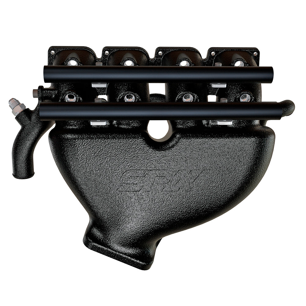 Cast Aluminum Intake Manifold for longitudinal VW/AUDI 1.8T with 8 injectors Fuel Rail Kit (OEM throttle) Black - PRE SALE SPA TURBO USA