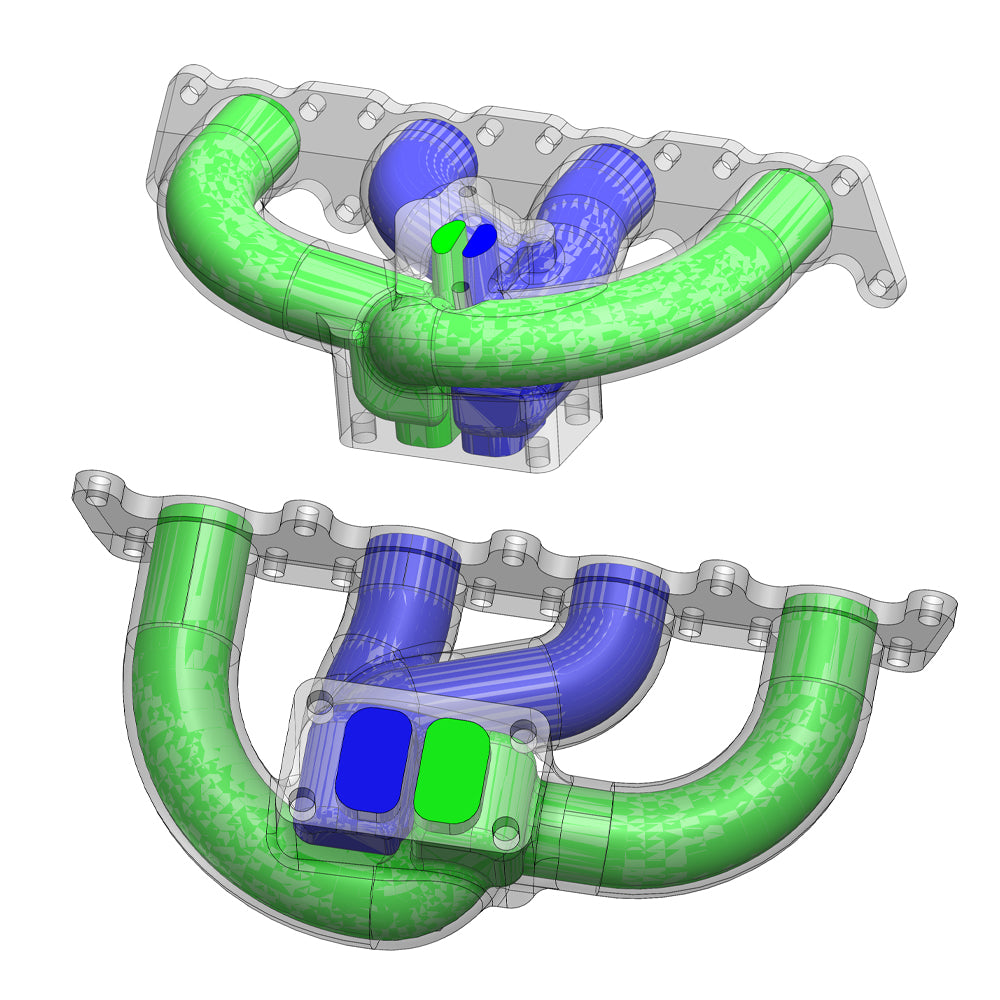 VW MKIV GTI T3 twin scroll turbo manifold + Cast Aluminum Intake Manifold SPA TURBO USA