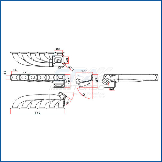 Turbo Exhaust Manifold + CAST ALUMINUM INTAKE MANIFOLD OEM THROTTLE for BMW E36 M3 S50 TU M5X SPA TURBO USA