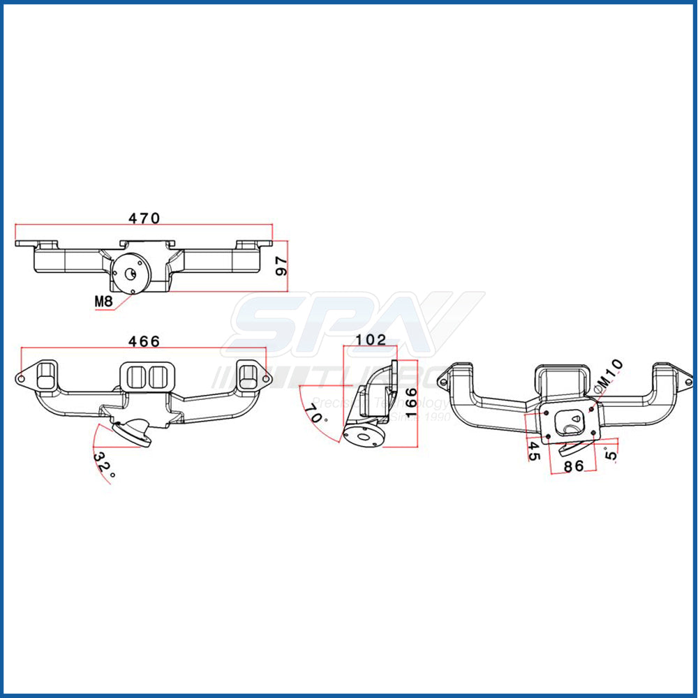 Chevy II 153 CID Vortec 3.0L T3 Turbo Exhaust Manifold SPA TURBO USA