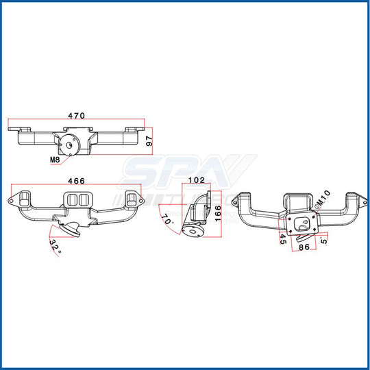 Chevy II 153 CID Vortec 3.0L T3 Turbo Exhaust Manifold SPA TURBO USA