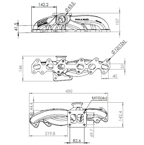 Toyota / Lexus 2JZ-GTE T4 High Performance Twin Scroll Turbo Manifold + intake manifold - 12 Injectors - Black SPA TURBO USA