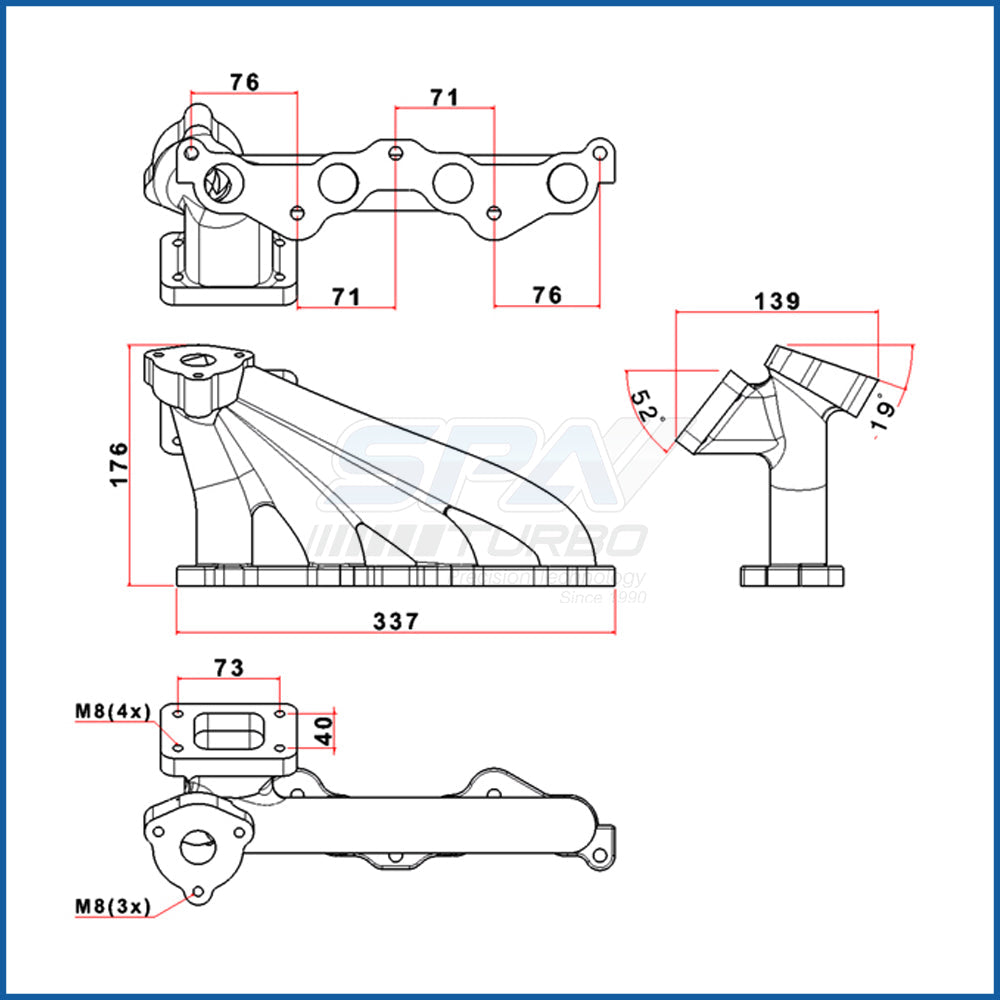 VW Polo G40 T25 turbo manifold w/ external WG - PRE SALE SPA TURBO USA