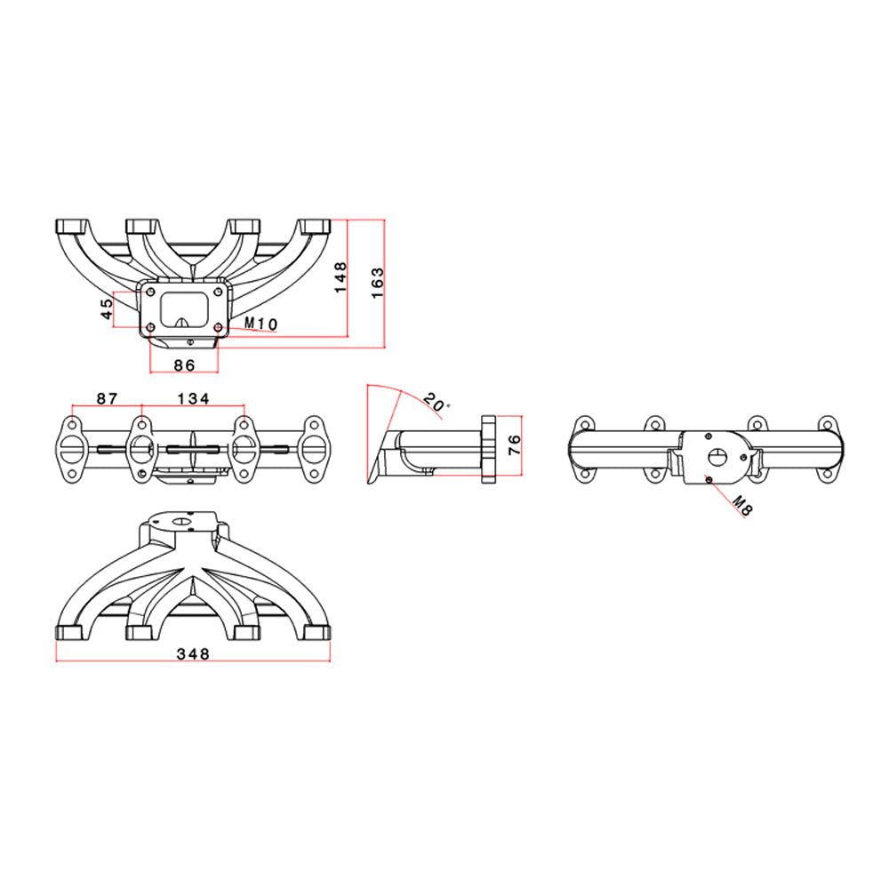VW Golf / Passat ABA 8v / 1.9L TDI turbo manifold - T3 Flange SPA TURBO USA