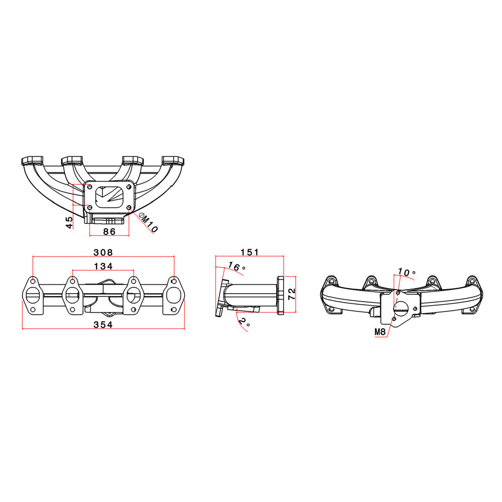 VW MKIII 8V T2 turbo manifold SPA TURBO USA