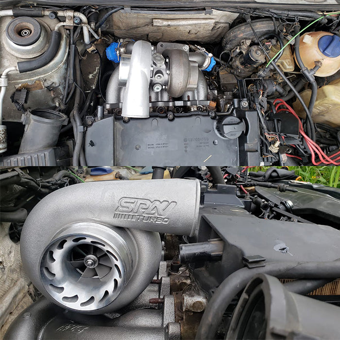 VW VR6 12V Twin scroll T4 top mount turbo manifold - Dual V-band Wastegates + COMETIC EXHAUST MANIFOLD GASKET SPA TURBO USA