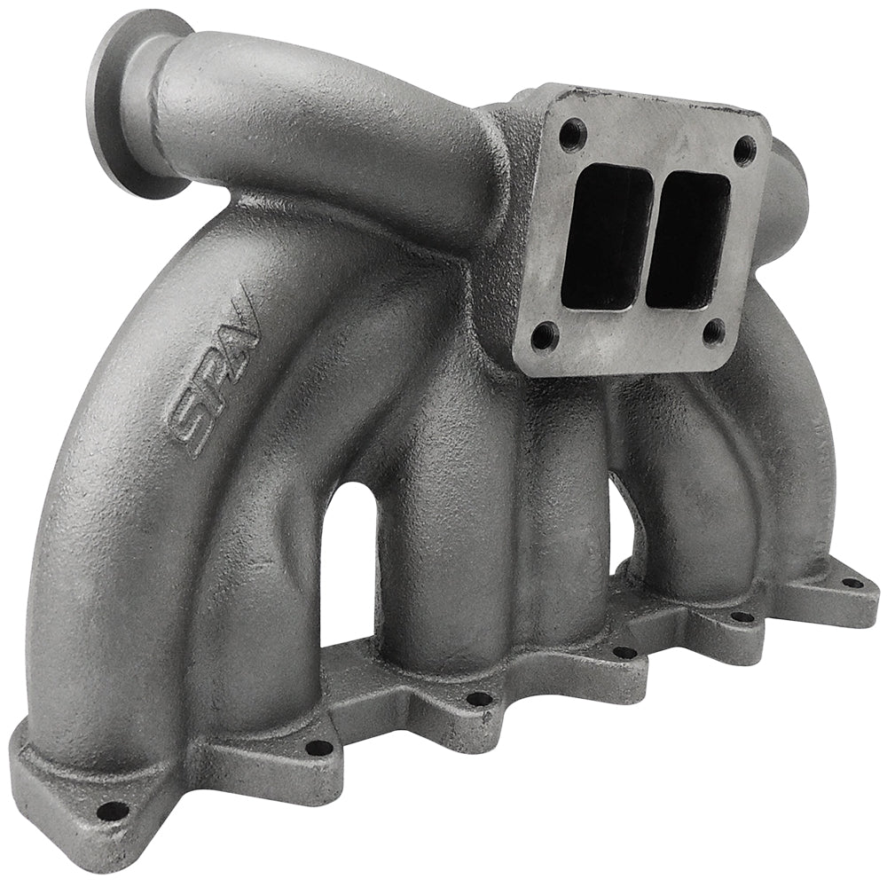 VW VR6 12V Twin scroll T4 top mount turbo manifold - Dual V-band Wastegates SPA TURBO USA