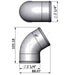 2.25” tight radius 45° elbow intake pipe SPA TURBO USA