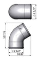 2.5” tight radius 45° elbow intake pipe - PRE SALE SPA TURBO USA