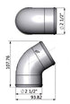 2.5” tight radius 45° elbow intake pipe - PRE SALE SPA TURBO USA
