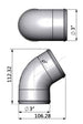 3” tight radius 45° elbow intake pipe SPA TURBO USA