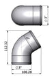 3” tight radius 45° elbow intake pipe SPA TURBO USA