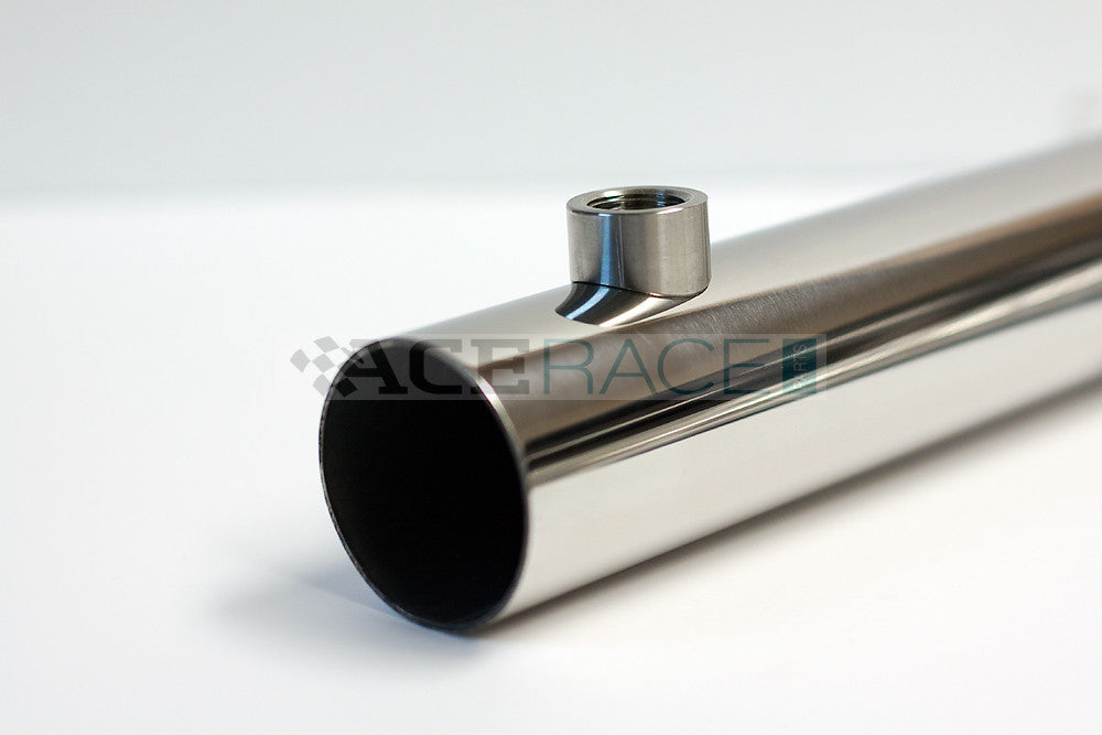 M18 x 1.5 O2 Sensor Bung - Saddled for 1.500"-2.500" OD Tube - 304 Stainless Ace Race Parts